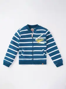 Ed-a-Mamma Boys Blue Striped Crop Tailored Jacket