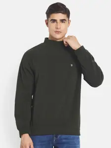 Octave Men Olive Green Fleece Sweatshirt