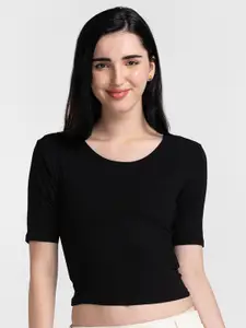 Globus Women Black Slim Fit T-shirt