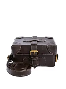 Hidesign Brown Leather Structured Satchel
