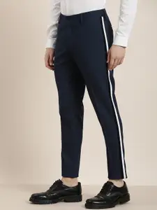 INVICTUS Men Mid-Rise Slim Fit Trousers With Side Taping Detail