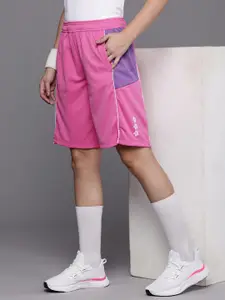 HRX by Hrithik Roshan Women Colourblocked Rapid-Dry Antimicrobial Basketball Sports Shorts