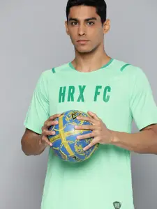 HRX by Hrithik Roshan Brand Logo Printed Rapid-Dry Football T-shirt