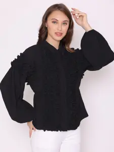 FLAWLESS Women Black Shirt Style Top