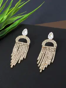 AccessHer Gold-Toned Contemporary Drop Earrings