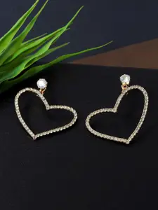 AccessHer Gold-Plated Heart Shaped Hoop Earrings