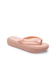 Bonkerz Women Peach-Coloured Croslite Thong Flip-Flops