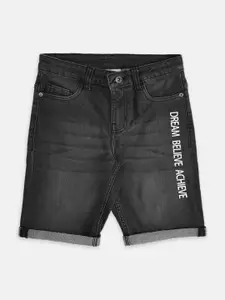 Pantaloons Junior Boys Black Washed Washed Denim Short