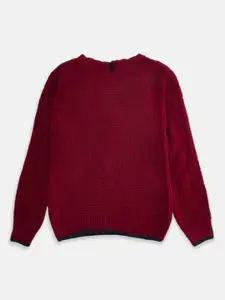Pantaloons Junior Boys Maroon Longline Pullover