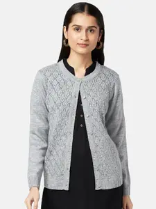 RANGMANCH BY PANTALOONS Women Grey Cardigan Sweaters