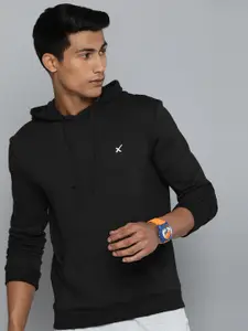 HRX by Hrithik Roshan Men Black Solid Hooded Sweatshirt