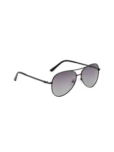 KOSCH ELEMENTE Men Grey Lens & Black Rectangle Sunglasses with Polarised Lens KST 22830 C1