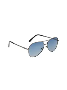KOSCH ELEMENTE Men Grey Lens & Gunmetal-Toned Aviator Sunglasses with Polarised Lens KST 22828 C2