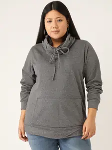 theRebelinme Women Plus Size Charcoal Sweatshirt