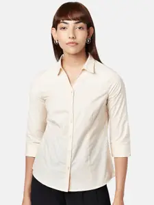 Annabelle by Pantaloons Women Beige Casual Shirt