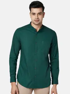 BYFORD by Pantaloons Men Green Solid Cotton Slim Fit Casual Shirt