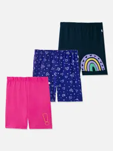 You Got Plan B Pack Of 3 Girls Printed Cycling Sports Shorts with Antimicrobial Technology