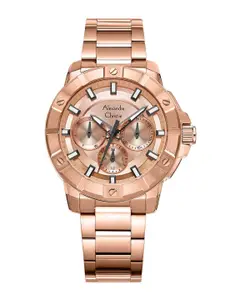 Alexandre Christie Women Rose Gold-Toned Stainless Steel Multi Function Watch 6609BFBRGLN