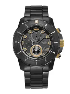Alexandre Christie Men Black Dial & Black Stainless Steel Bracelet Style Straps Analogue Watch 6606MCBGBBA