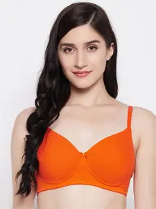Clovia Padded Non-Wired Cotton Demi Cup Multiway T-shirt Bra