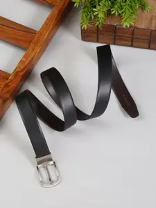 MUTAQINOTI Men Black & Brown Faux Leather Reversible Formal Belt