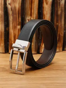 MUTAQINOTI Men Black Reversible Formal Belt