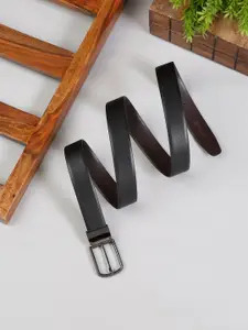 MUTAQINOTI Men Black PU Formal Belt