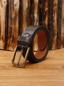 MUTAQINOTI Men Brown Leather Formal Belt