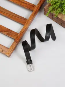 MUTAQINOTI Men Black Leather Formal Belt