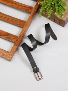 MUTAQINOTI Men Black Leather Formal Belt