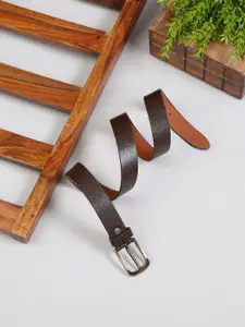 MUTAQINOTI Men Brown Leather Formal Belt