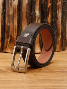 MUTAQINOTI Men Brown Leather Formal Belt