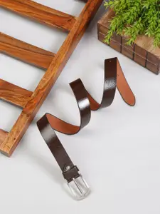 MUTAQINOTI Men Brown Leather Formal Belt