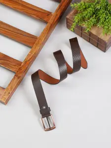 MUTAQINOTI Men Brown Leather Formal Belt