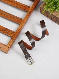 MUTAQINOTI Men Brown Solid Leather Formal Belt