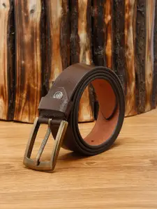 MUTAQINOTI Men Brown Solid Leather Formal Belt