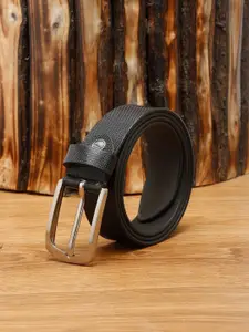 MUTAQINOTI Men Black Leather Formal Belt