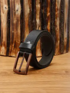 MUTAQINOTI Men Black Leather Formal Belt