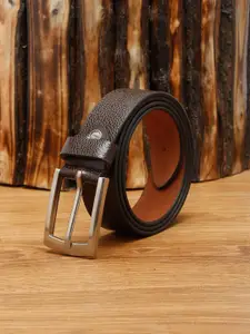 MUTAQINOTI Men Brown Leather Formal Belt