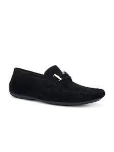 ROSSO BRUNELLO Men Black Solid Leather Formal Shoes