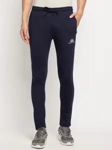 FirstKrush Navy Blue Solid Cotton Track Pants