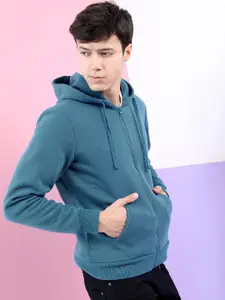 HIGHLANDER Men Teal Hooded Sweatshirt