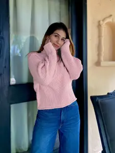 Tokyo Talkies Tokyo Talkies Women Pink Crop Pullover