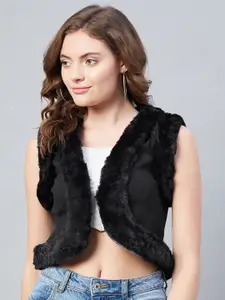 StyleStone Women Black Crop Shrug
