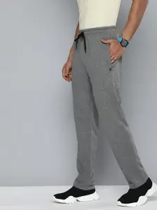 HRX By Hrithik Roshan Men Solid Charcoal Heather Terry Track Pants