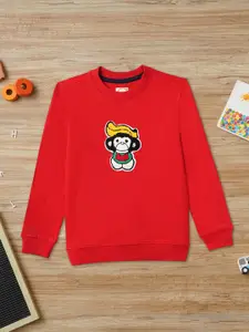 ZION Boys Red Printed Sweatshirt
