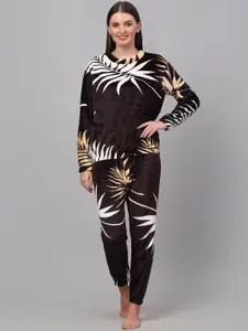 KLOTTHE Tropical Print Woolen Night Suit