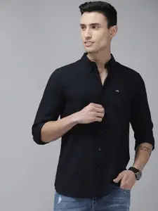 THE BEAR HOUSE Men Navy Blue Slim Fit Casual Shirt