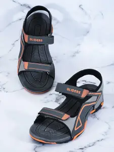 Liberty Men Grey & Orange Comfort Sandals