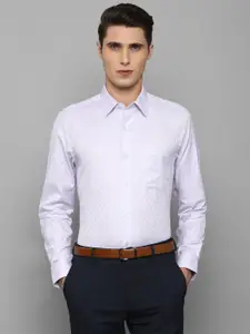Louis Philippe Gods & Kings Men Purple Self Design Slim Fit Giza Cotton Formal Shirt